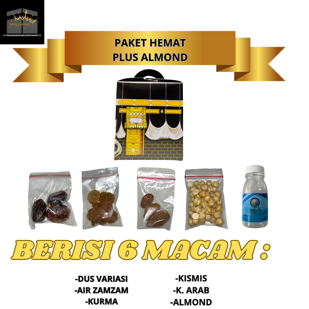 

Paket Hemat Oleh oleh Haji dan umroh plus Almond Kemasan Variatif
