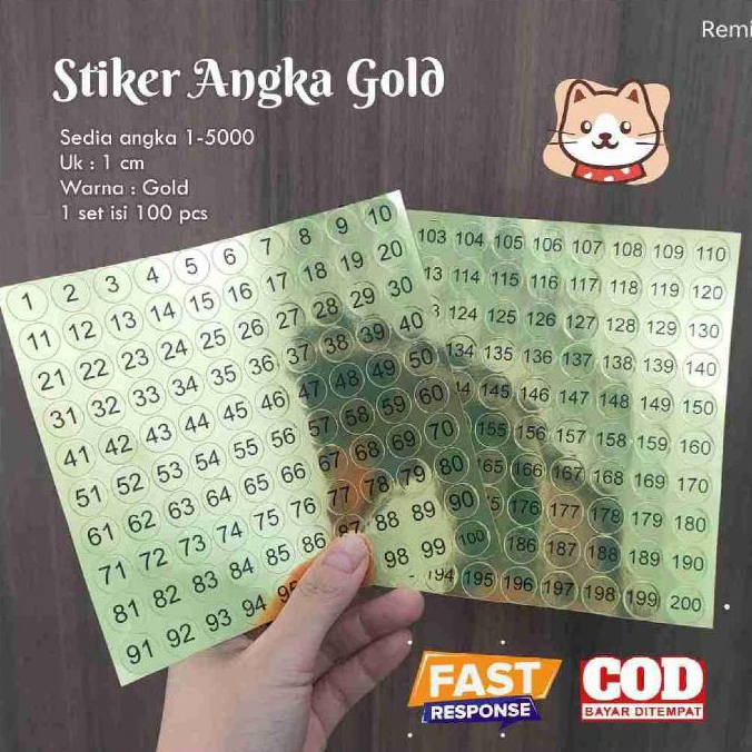 

Stiker GOLD angka 1-100 untuk ditempel di Angpao Wedding