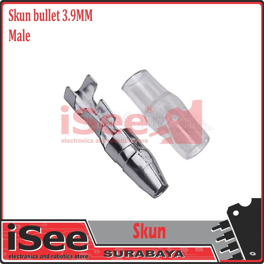 Terminal Skun Bullet Konektor Kabel Listrik Mobil Diameter 3.9mm