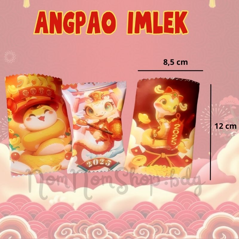 

Angpao Imlek 2025 tahun ular isi 12pcs Amplop Angpao Snack