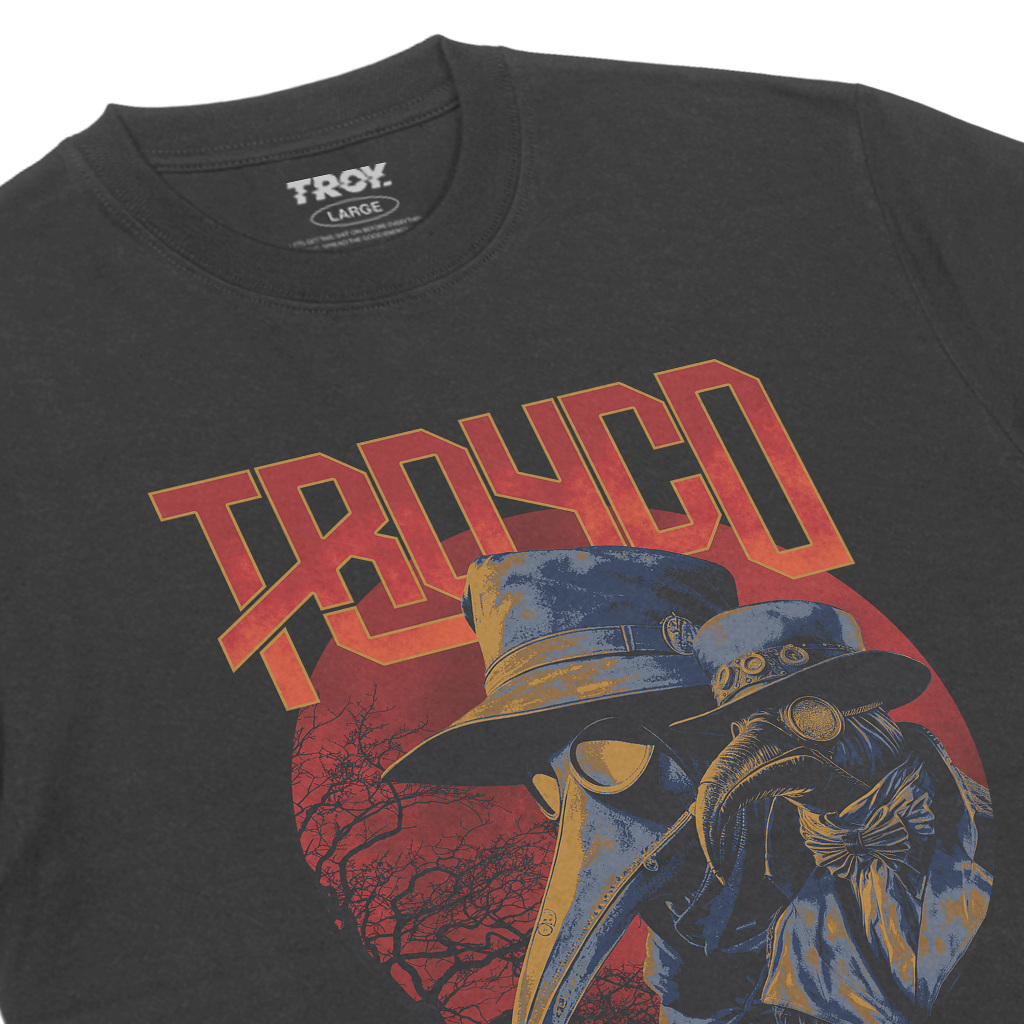 Troy Company T-shirt Dark Grey Plague Doctor - Kaos Lengan Pendek Kaos Abu Gelap MTD 2889