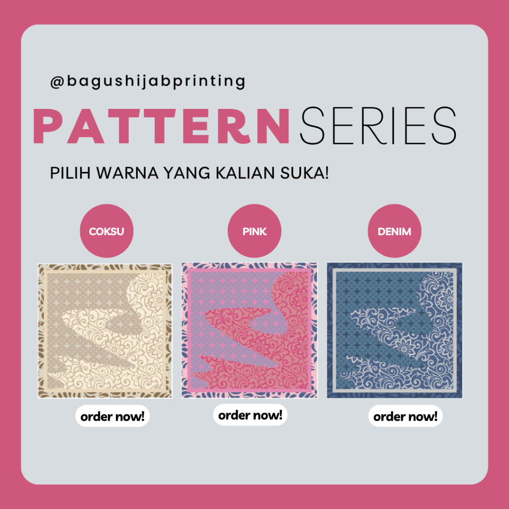 Bagus Hijab Printing Segiempat Pattern Voal Premium