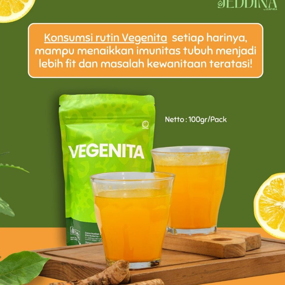 

VEGENITA Minuman Sehat BPOM & Halal, Mendukung Kesehatan Reproduksi & Kulit Cantik Alami, Ekstrak Kunyit & Saffron