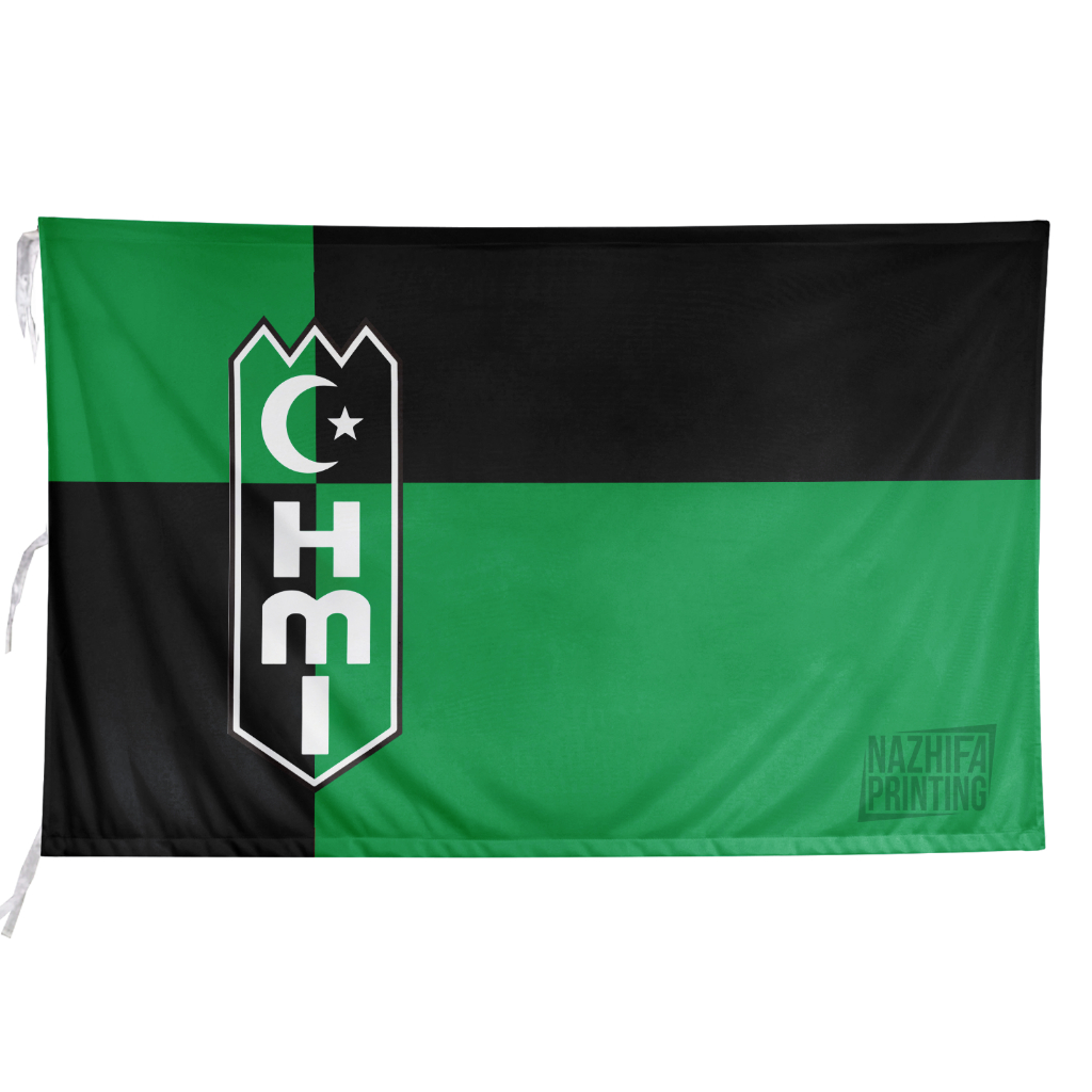 Nazhifa Printing - Bendera HMI Himpunan Mahasiswa Islam, Bahan Satin peles, Ukuran Kecil-Besar