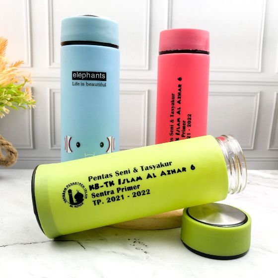 Souvenir Pernikahan Botol Tumbler Aesthetic Kaca Warna Kemas Box Sovenir Khitan Gelas Minum Grosir