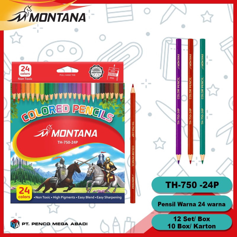 

(1 set ) MONTANA pensil warna 24warna //pensil warna murah //pensil warna anak