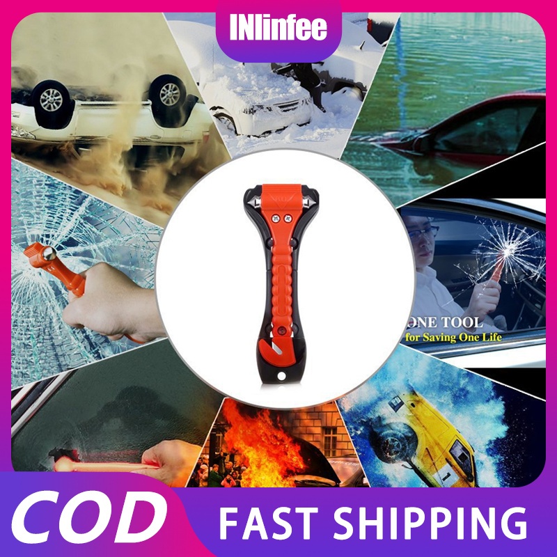 2 In 1 Palu Pemecah Kaca Jendela /Alat Pemecah Kaca Mobil