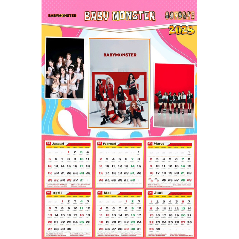 

Kalender tahun 2025 tema Babymonster