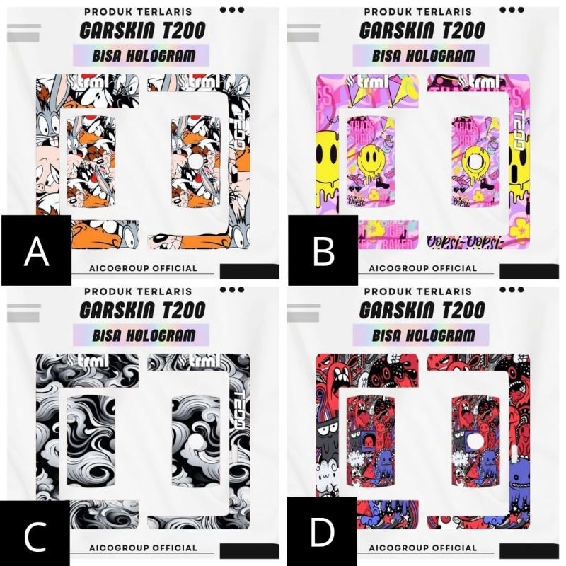 

Premium innneerrr Garskin T200 Hologram Full Motif Dan Anti Gores