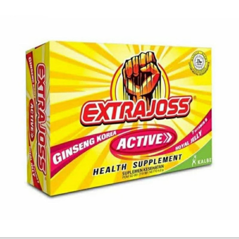 

EXTRA JOSS ACTIVE HEALTH SUPLEMENT 12 Sachet 4gram Minuman Laki Active Gingseng Kalbe