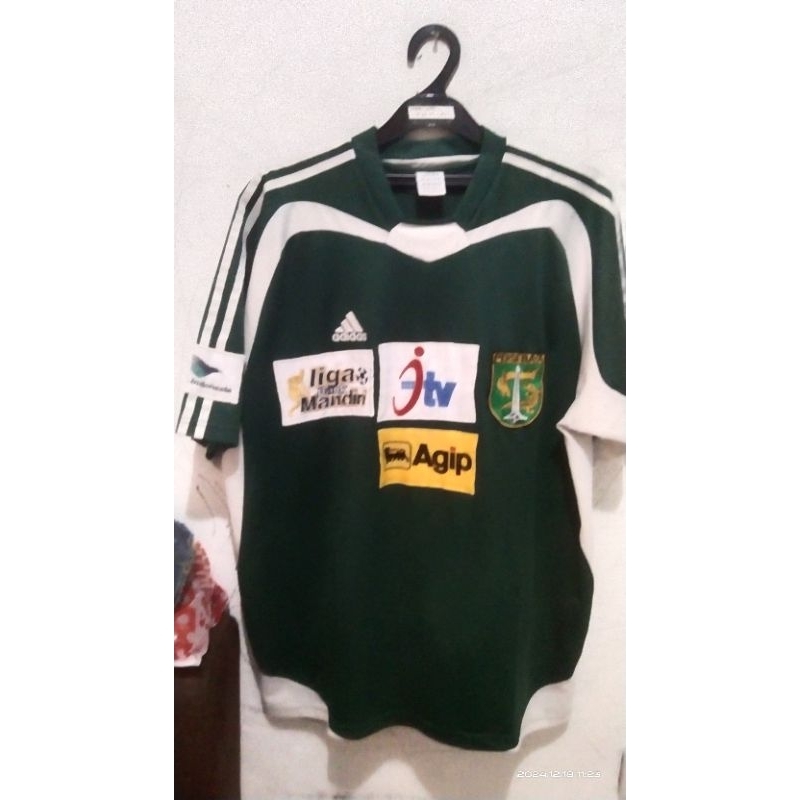 Jersey Home Persebaya 2004 ex Player LUCIANO de Sausa no 18 ORIGINAL ADIDAS pencetak goal ke 2 ke ga