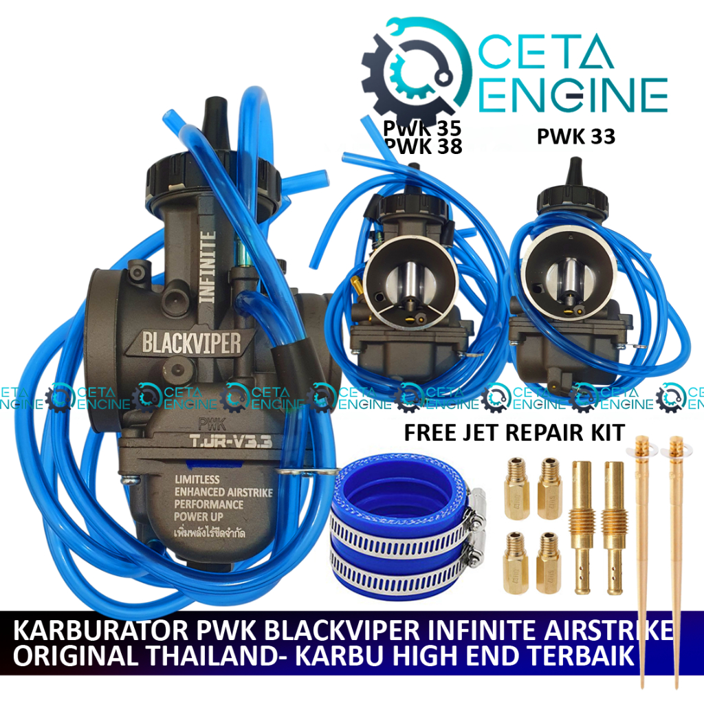 [ BISA COD ] KARBURATOR AIRSTRIKE BLUE LAGOON PWK 33 ORIGINAL KARBU CARBURETOR PWK33 PWK 33