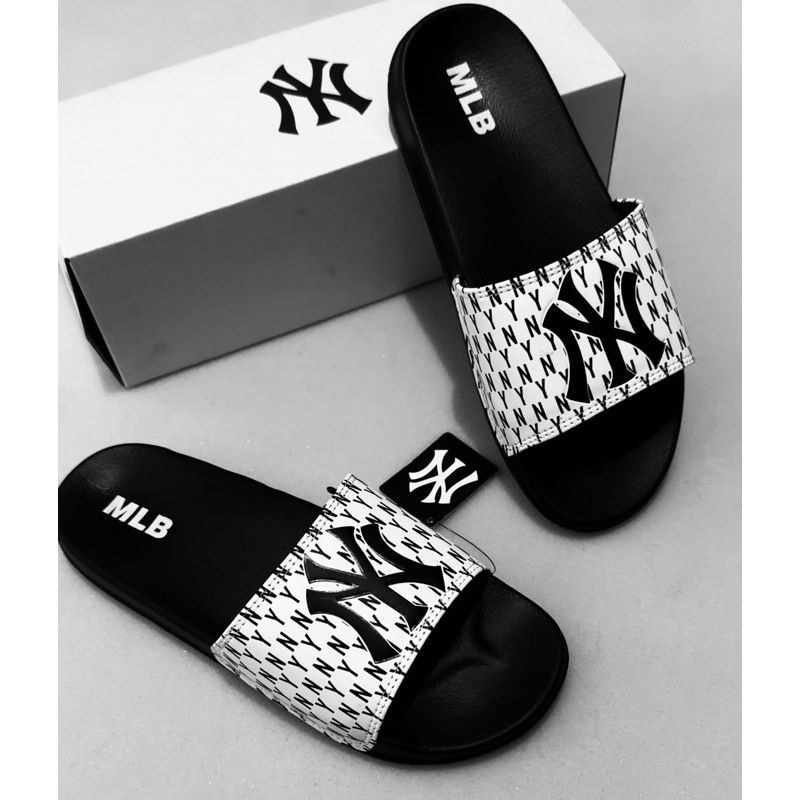 Sandal Slop NY Mlb Pria Wanita Sandal Slip On NY Mlb Sandal Slide Karet NY Mlb Terbaru