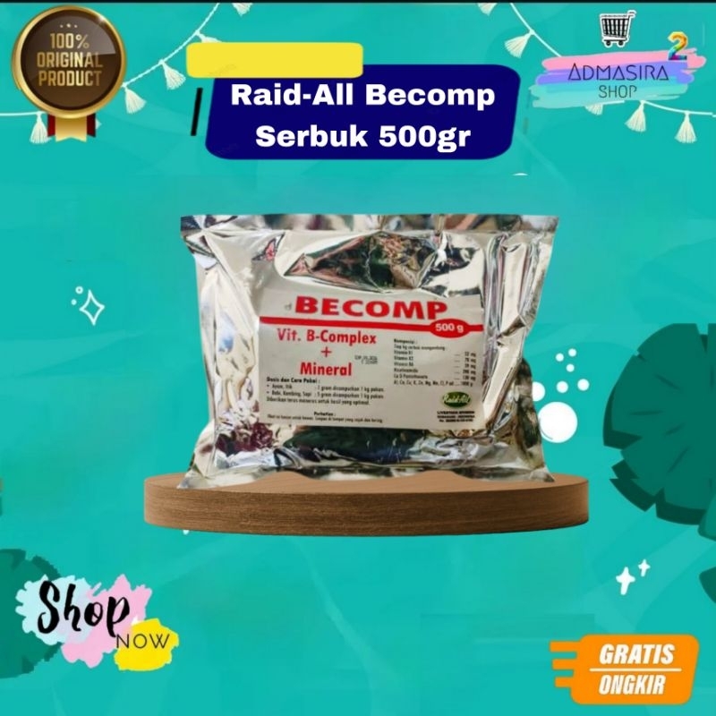 BECOMP 500 gram Serbuk vitamin Mineral ayam Raid All B Komplek ayam 500gram