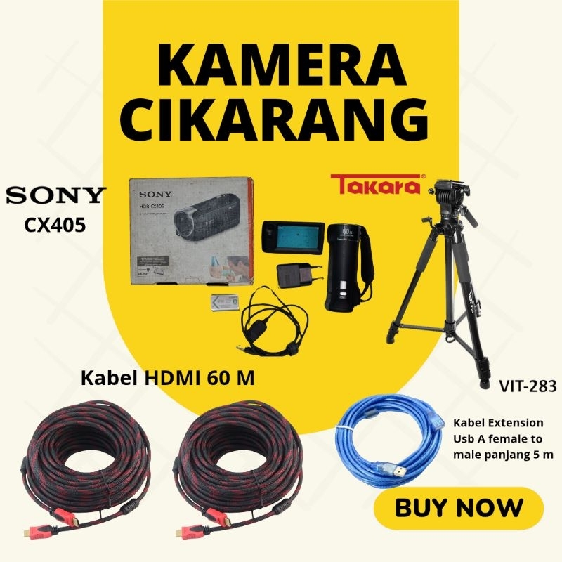 Paket video live streaming handycam Sony cx450 Fullsetbox