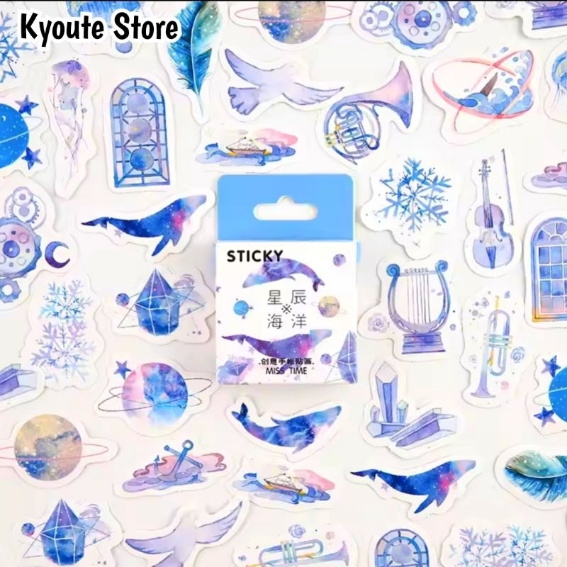 

Sticker Deco Blue Dreams Scrapbook DIY Bujo Planner Diary Tumblr Hp Dekorasi Aesthetic