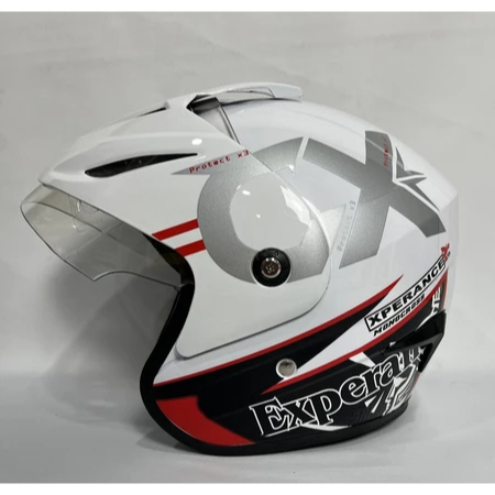 Helm BISON CX PUTIH GLOSSY Pria dan Wanita Dewasa SNI