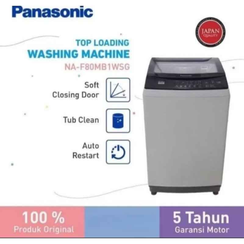 Mesin Cuci Panasonic 1 Tabung 8KG NA-F80MBWSG