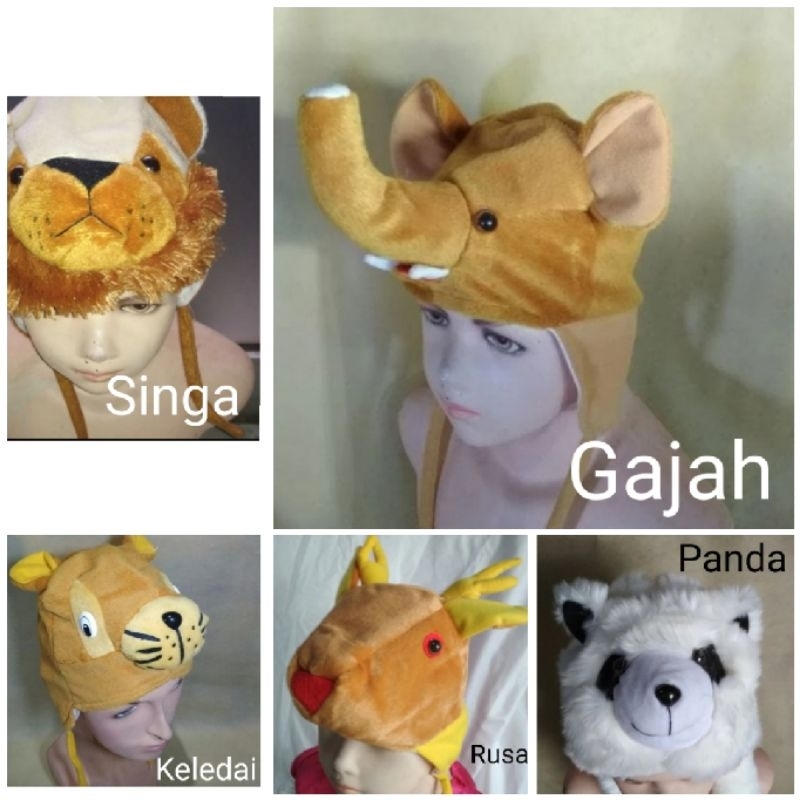 Topi anak bulu berkarakter binatang per 1 pcs