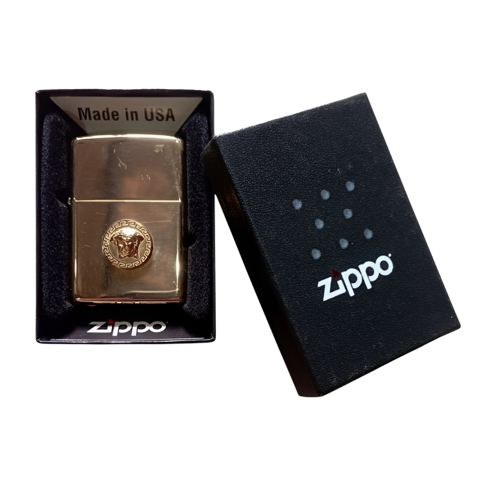 Korek Api Zippo Original Made In USA REG H POL BRS WO/SB - GOLD