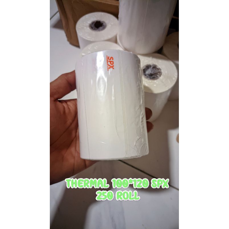 

Kertas Label Thermal Stiker 100x120 mm isi 250 pcs roll dan Lipat winstar