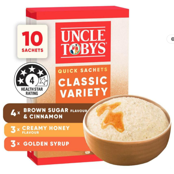 

Uncle Tobys Oats Quick Sachets Classic Variety | 350g