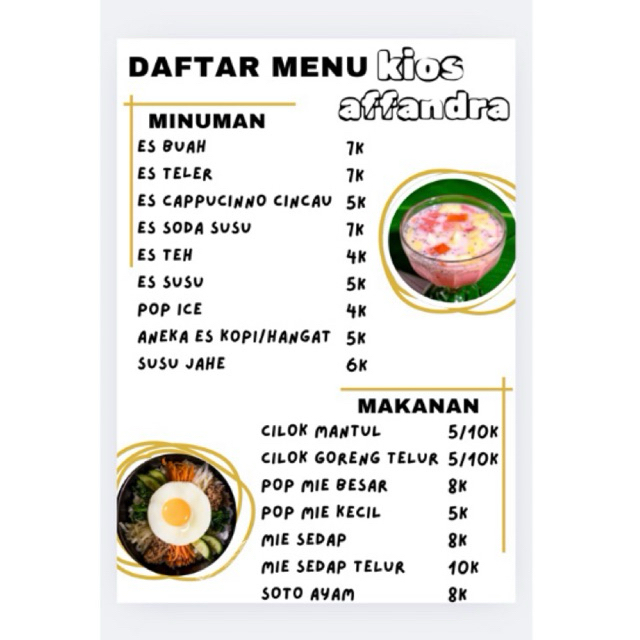 

CETAK DAFTAR MENU HARGA COSTUM A4