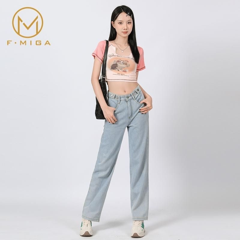 F.MIGA C2 Celana Jeans Highwaist Celana Jeans Korea Celana Jeans Wanita