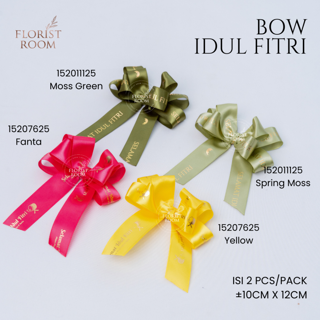 

PO Bow Satin Idul Fitri - Eid Mubarak - Hampers - Gift Box - Pita jadi