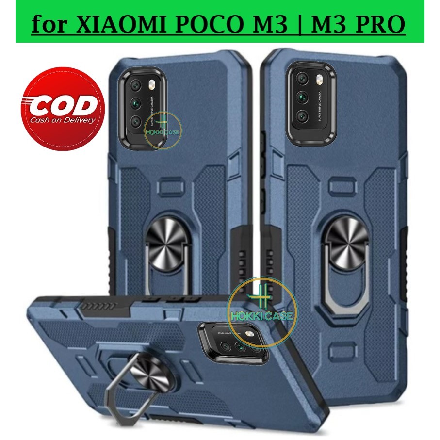 Casing Untuk XIAOMI POCO M3 | POCO M3 PRO Hard Case Ring Armor Robot Case Kickstand Hybrid/Ring Hold