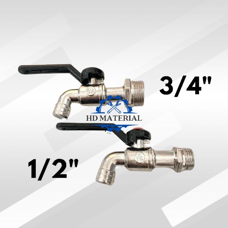 Kran Air / Kran Air Gagang Besi / Kran Air Besi / Kran Air Stainless Besi Tebal 1/2" & 3/4"