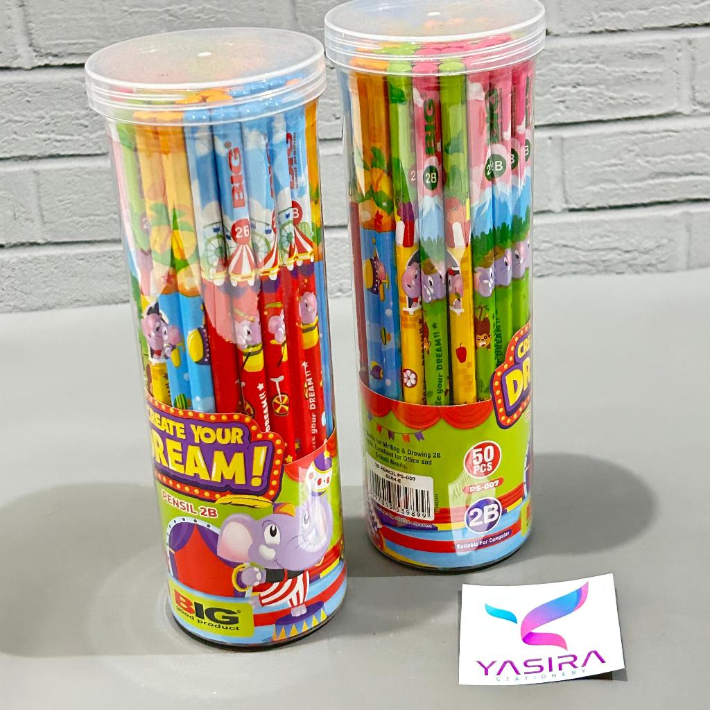 

SATU POT 50 PCS Pensil 2B Big Karakter Lucu