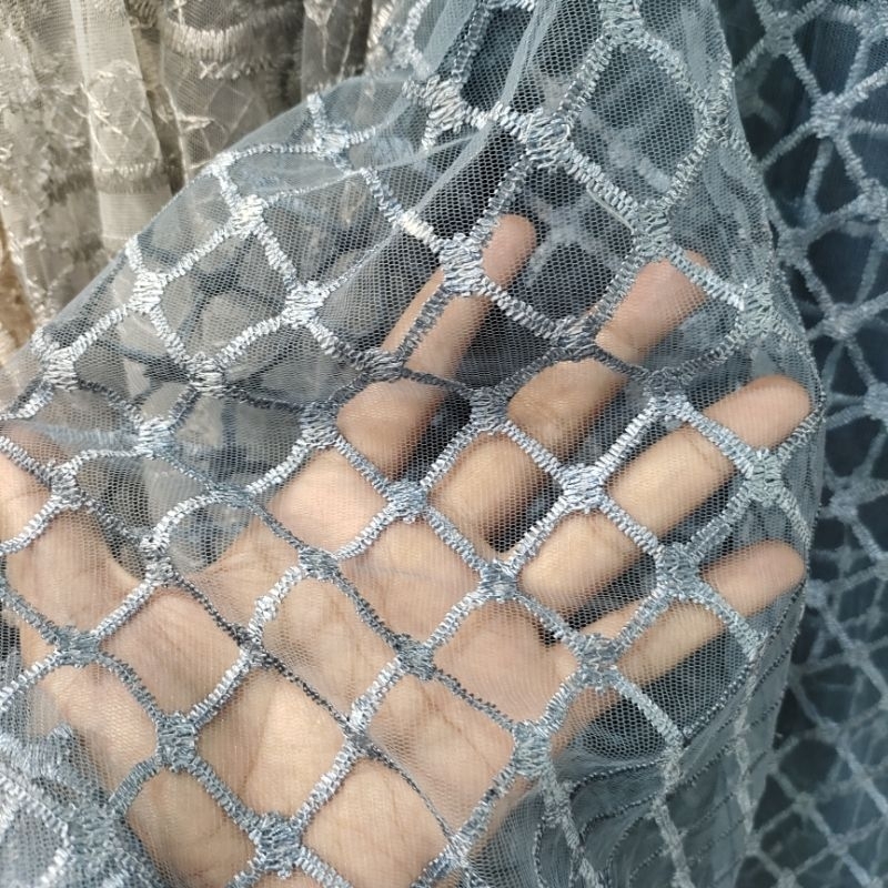 kain organza border - kain organza bordir - bahan antik - kain pesta - kain bordir - kain organdi mo