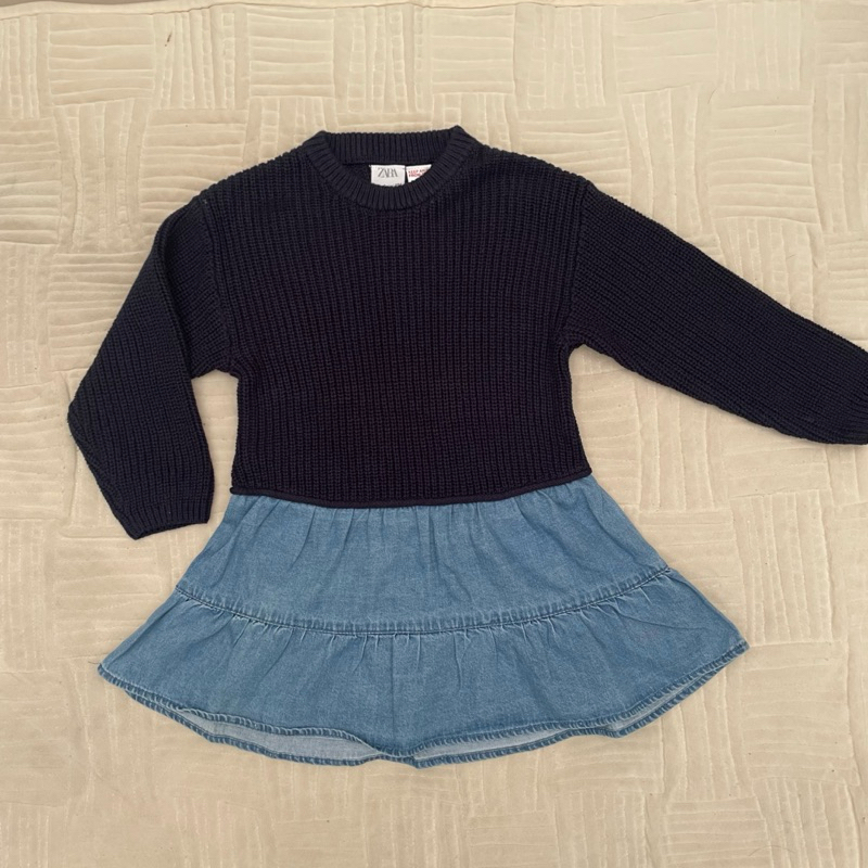 Zara Knit Denim Dress Baby