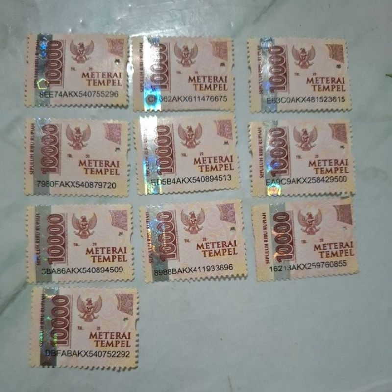 

Materai10000 Paket 10pcs