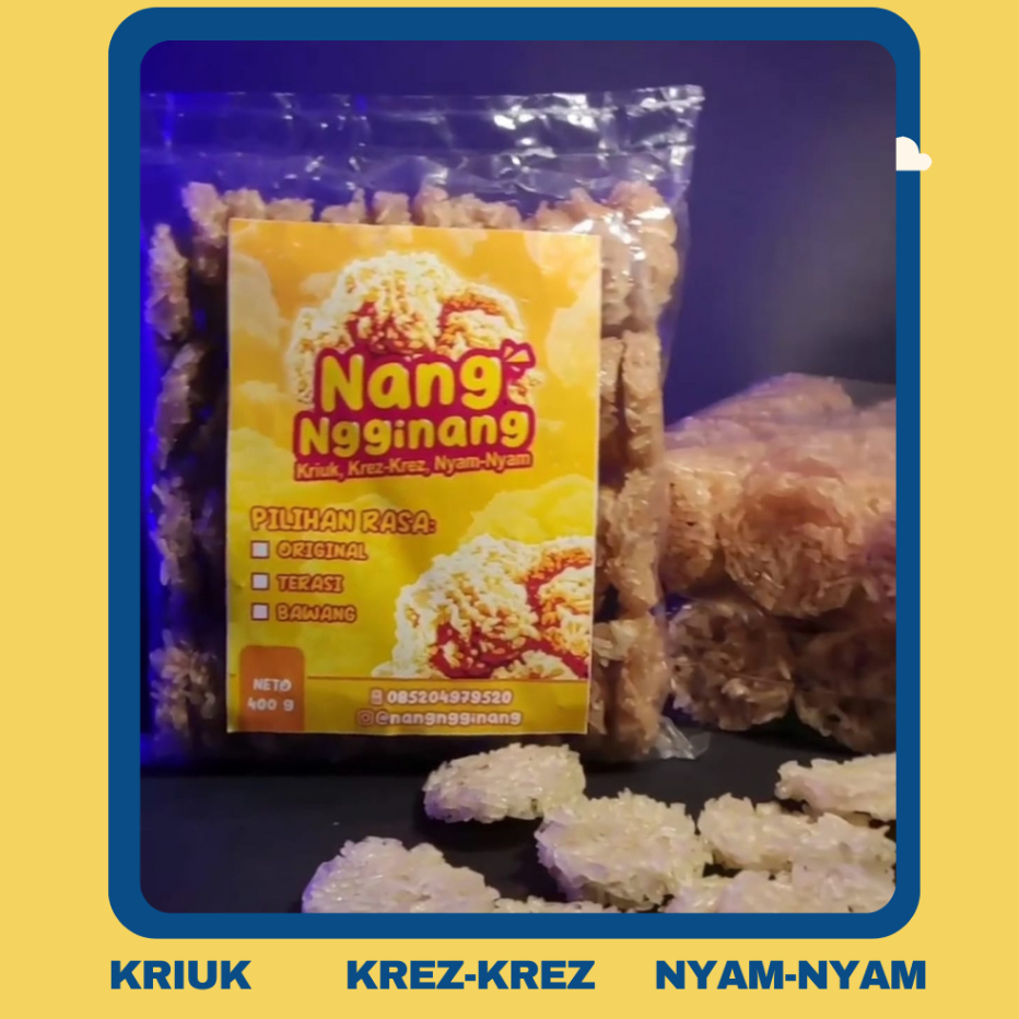 

Rengginang KETAN ASLI Rasa Bawang 500 Gram Tinggal GORENG - NangNgginang