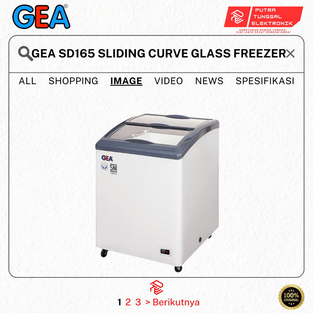 GEA SD165 Sliding Curve Glass Freezer 165 L PRODUK 100% ORIGINAL GEA