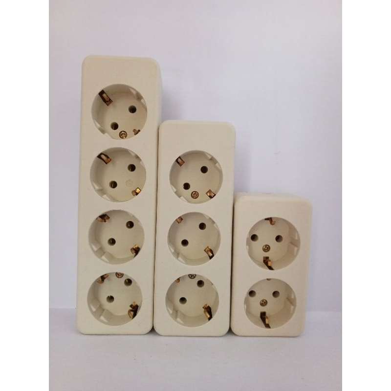 Stop Kontak Tempel Tembok / Dinding Lubang 2, Lubang 3 & Lubang 4