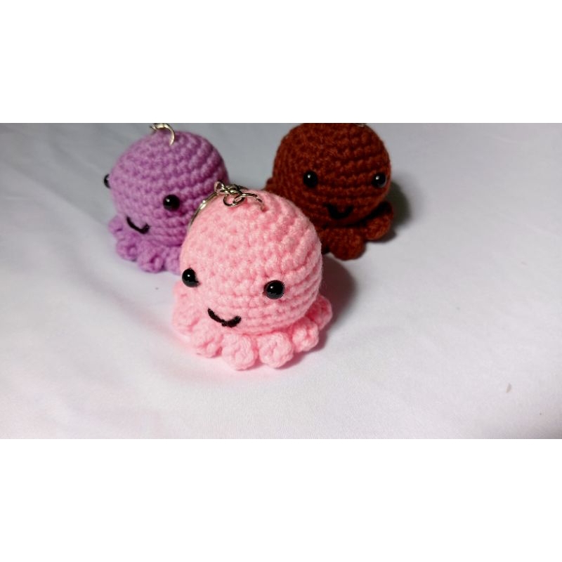 Gantungan kunci rajut octopus/keychain octopus/amigurumi octopus