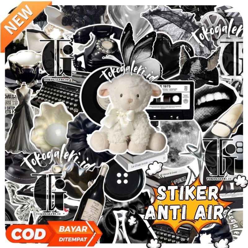 

50 PCS STIKER HITAM PUTIH AESTHETIC STIKER HITAM PUTIH MURAH ANTI AIR SUDAH CUTTING UNTUK JURNAL TUMBRL LAPTOP CASING HANDPHONE NOTEBOOK DLL