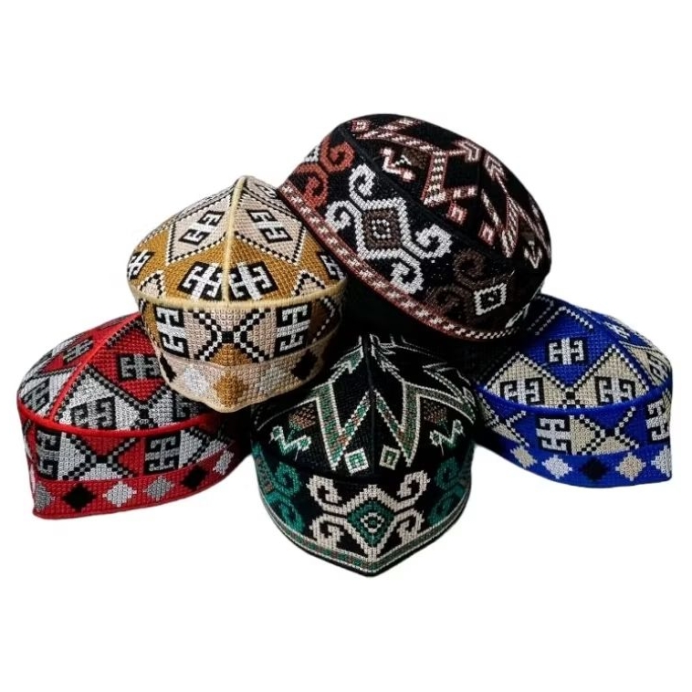 Peci PAKISTAN BORDIR NEW ABSTRAK Murah , Peci Pakistan Motif Ovais , Kopiah Pakistan Bordir , Songko