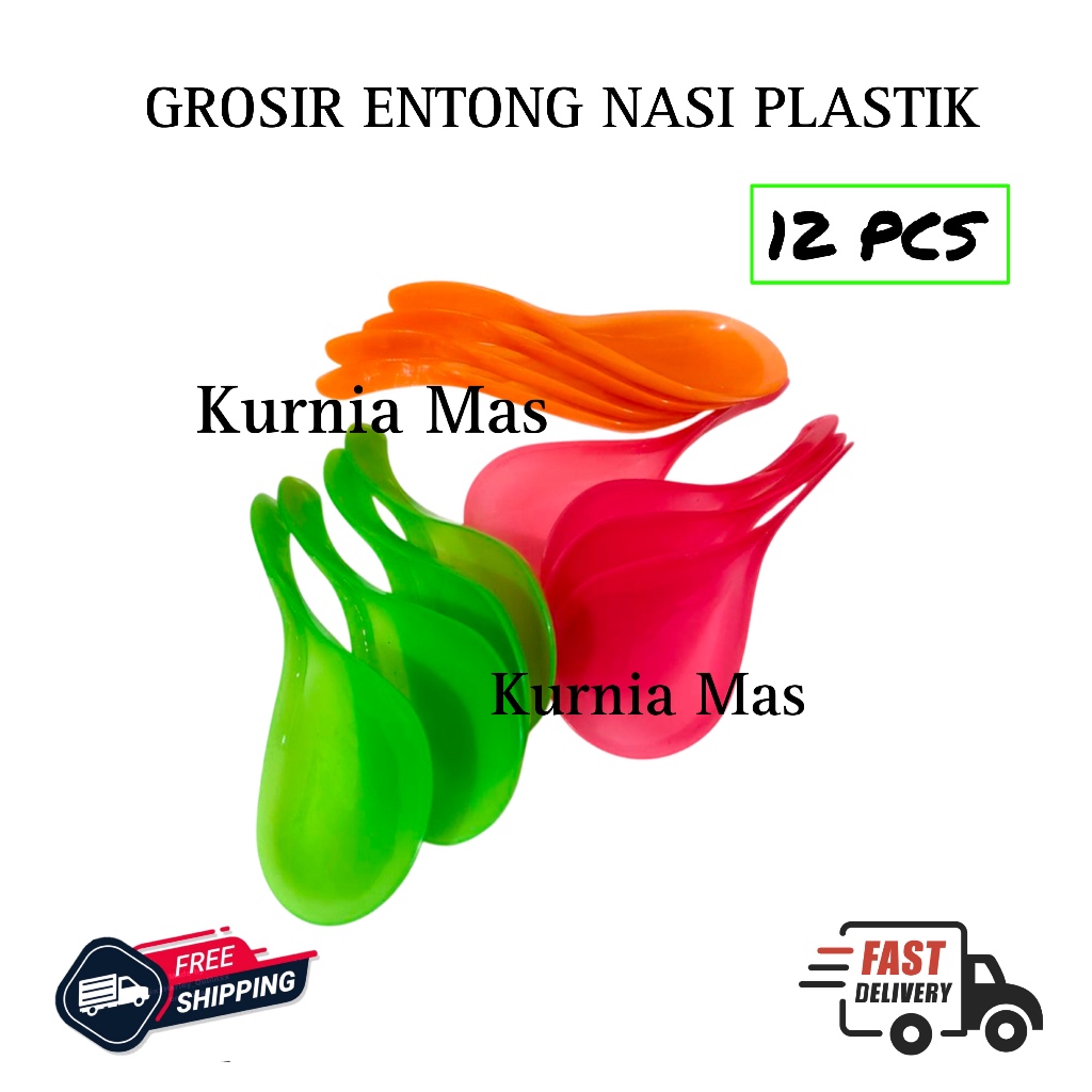 GROSIR ENTONG NASI 12 PCS CENTONG NASI PLASTIK MURAH