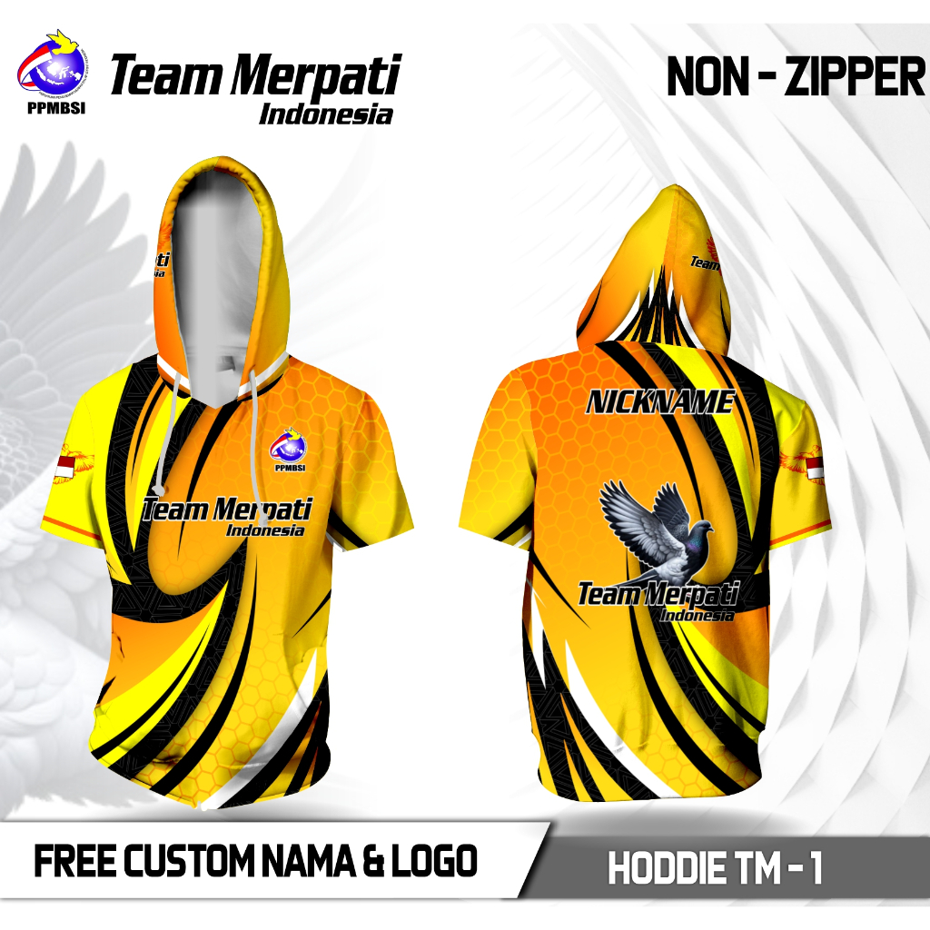 Hoodie jersey team merpati indonesia baju merpati balap dewasa dan anak