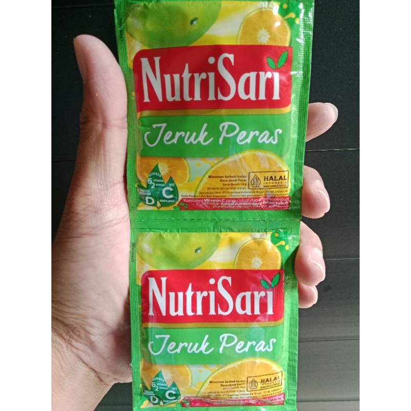 

Nutrisari Jeruk Peras 1 Renceng isi 10 Sachet