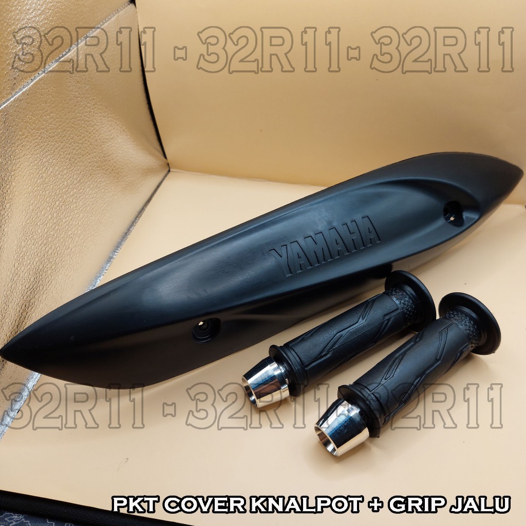 cover tutup knalpot mio sporty + handgrip mio sporty paket jalu stang bisa motor mio sporty mio soul