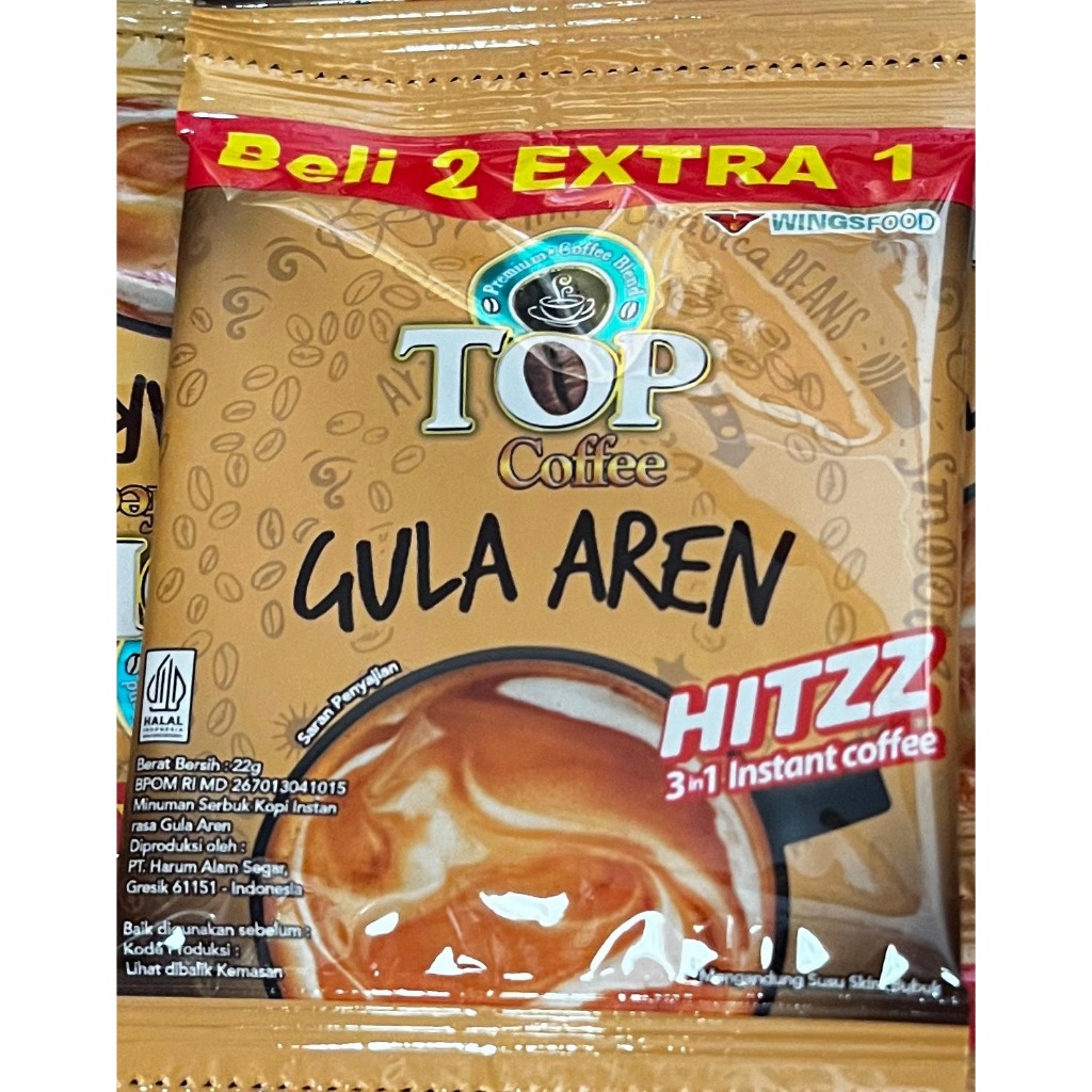 

TOP COFFEE GULA AREN 15 PCS [HARGA 1 RENTENG] Netto : 22gr