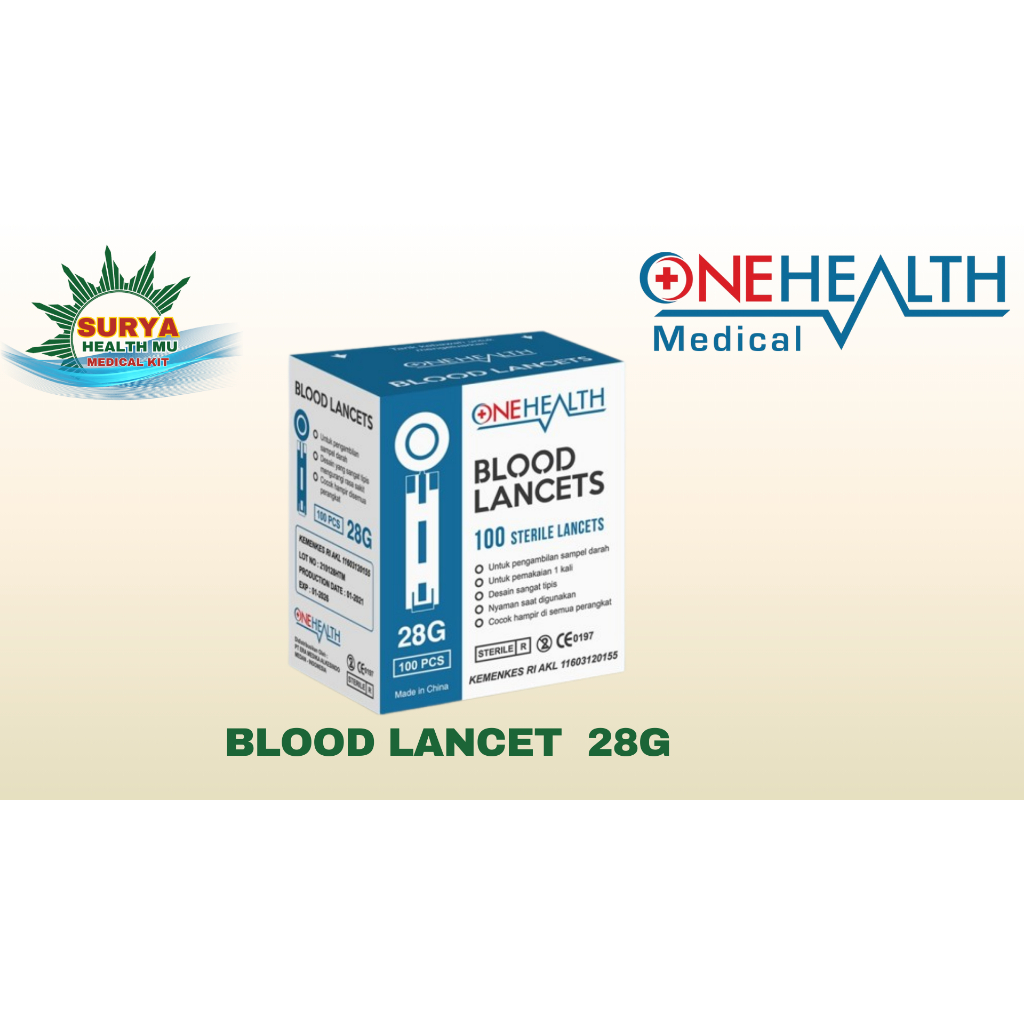 Blood Lancet 28G Onehealth Lancet Easy Touch Lancet GlucoDr Jarum 28G - Blood Lancet Glucodr Autoche