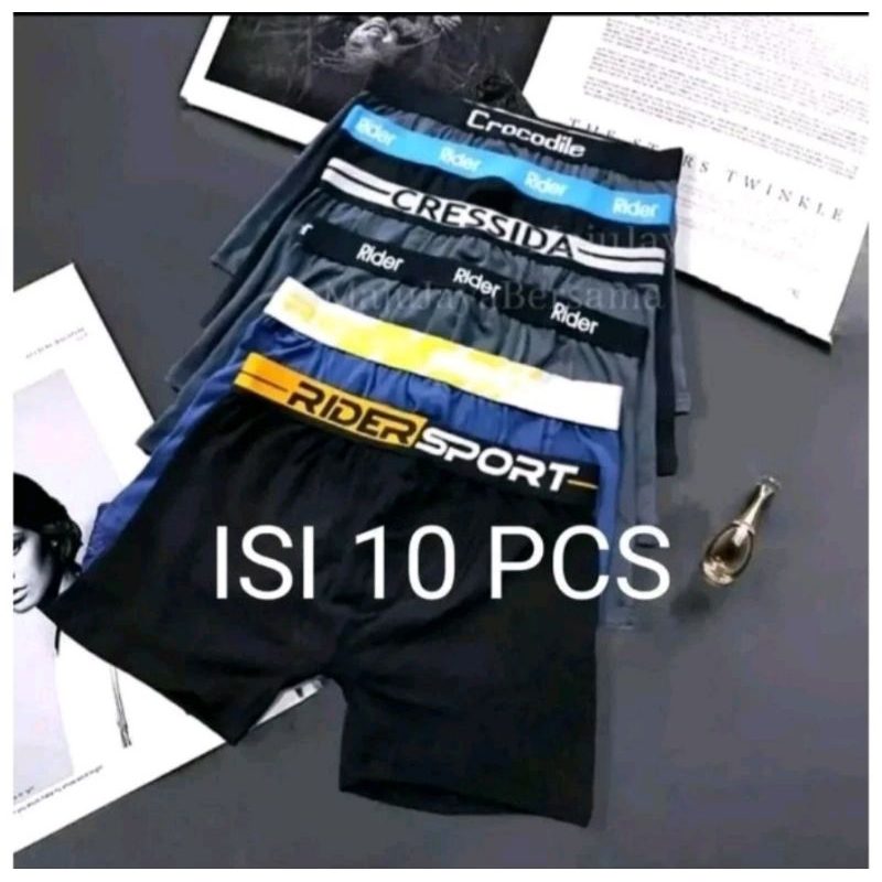 10pcs Celana Dalam Pria Boxer Celana Dalam boxer cowok Celana Dalam Laki laki Dewasa Boxer katun