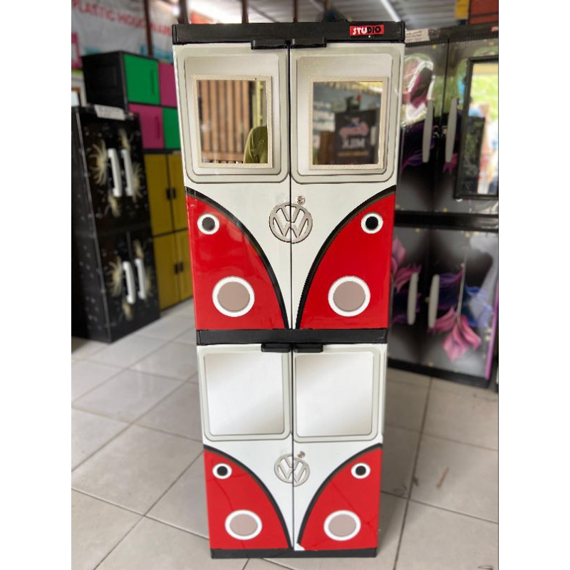 LEMARI STUDIO MINI KARAKTER KACA / LEMARI PAKAIAN KARAKTER TAYO SERBAGUNA
