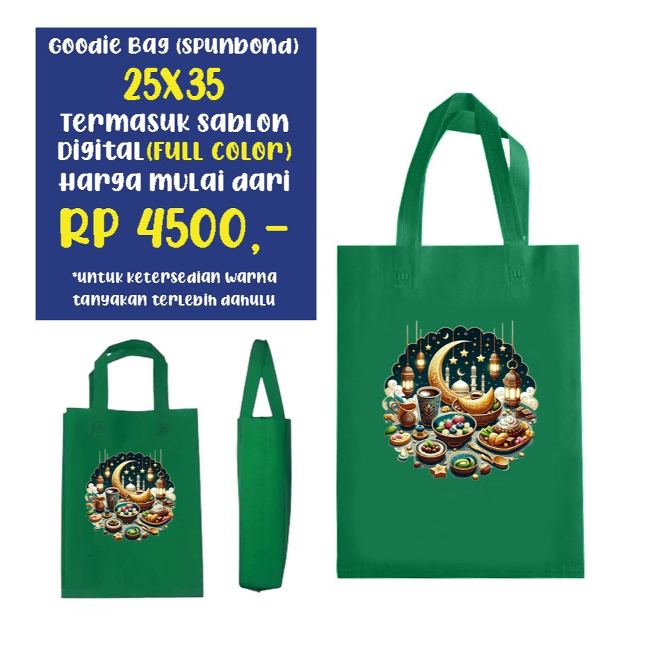

Tas goodiebag kantong spunbond 25x35cm lebaran idul fitri hampers sembako goodie bag 25x35 cm